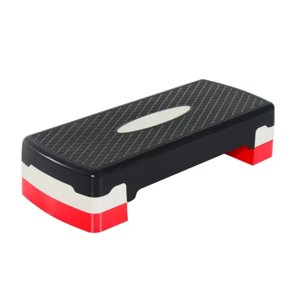Step para Fitness Stepper Aeróbic Step de Aeróbic Antideslizante con Altura Regulable 2 Niveles de 10/15 cm Carga 150 kg para Ejercicio en Casa Gimnasio 68x29x15 cm Negro y Rojo - Imagen 3