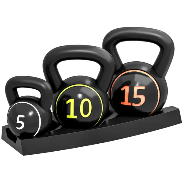 Pesas Rusas de 2,2kg 4,5kg 6,8kg Relleno de Arena con Mango Ancho Antideslizante para Ejercicios y Entrenamiento Negro - Imagen 3