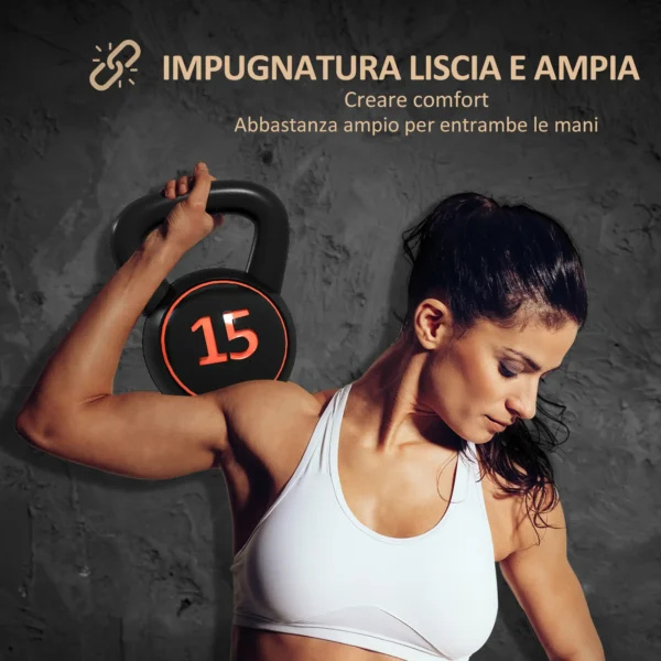 Pesas Rusas de 2,2kg 4,5kg 6,8kg Relleno de Arena con Mango Ancho Antideslizante para Ejercicios y Entrenamiento Negro - Imagen 7