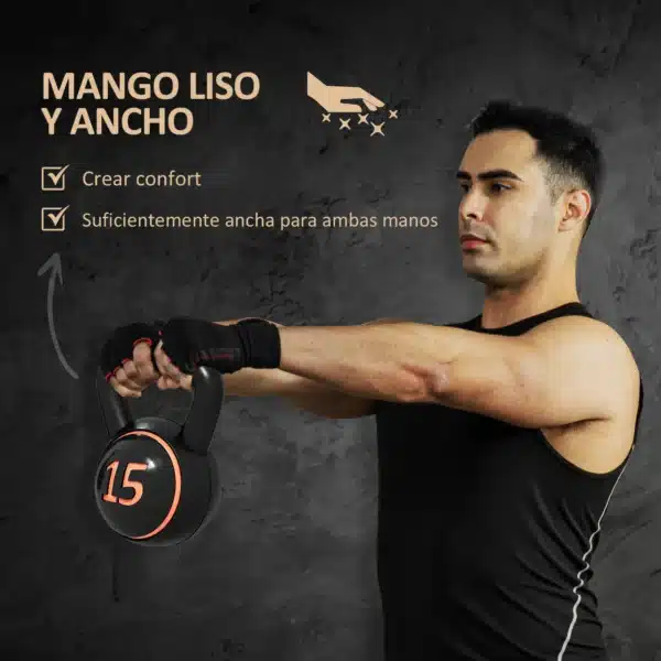 Pesas Rusas de 2,2kg 4,5kg 6,8kg Relleno de Arena con Mango Ancho Antideslizante para Ejercicios y Entrenamiento Negro - Imagen 8