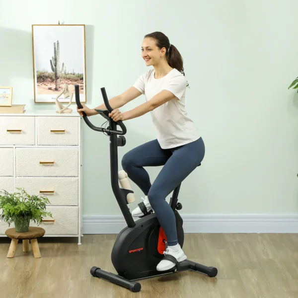 Bicicleta Estática con Resistencia Magnética Ajustable Sensor Pantalla LCD y Asiento Regulable 88x50,5x131,5 cm Negro - Imagen 11