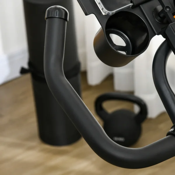 Bici Estática con Resistencia Regulable Volante de Inercia 8 kg Pantalla LCD Manillar y Asiento Ajustable Azul - Imagen 4