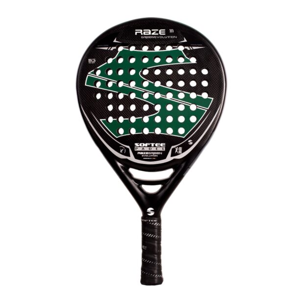 PALA PÁDEL SOFTEE RAZE EVOLUTION GREEN CARBONO DEFECTO ESTÉTICO - Imagen 5