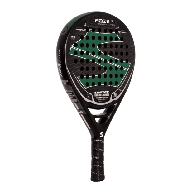 PALA PÁDEL SOFTEE RAZE EVOLUTION GREEN CARBONO DEFECTO ESTÉTICO - Imagen 4