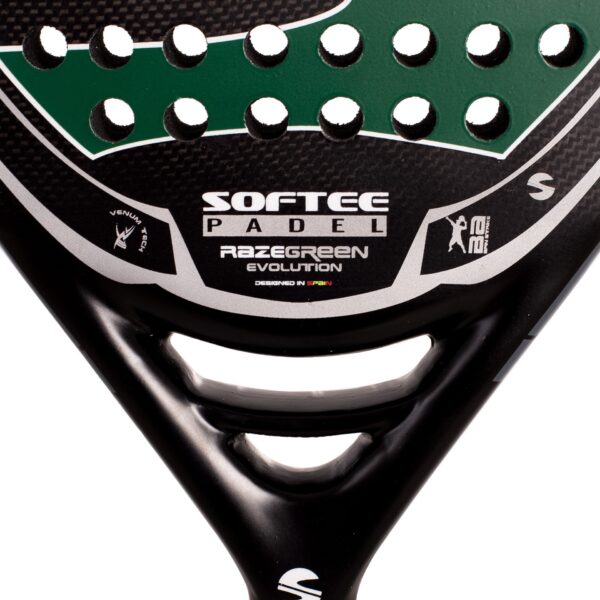 PALA PÁDEL SOFTEE RAZE EVOLUTION GREEN CARBONO DEFECTO ESTÉTICO - Imagen 2