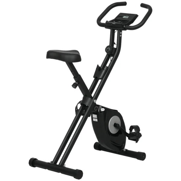 Bicicleta Estática Plegable con 8 Niveles de Resistencia Magnética Pantalla LCD y Asiento Regulable 43x85x109cm Negro - Imagen 3