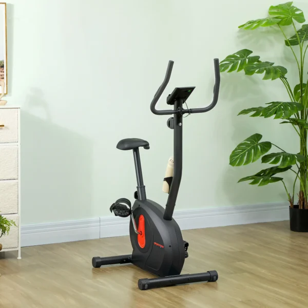 Bicicleta Estática con Resistencia Magnética Ajustable Sensor Pantalla LCD y Asiento Regulable 88x50,5x131,5 cm Negro - Imagen 4
