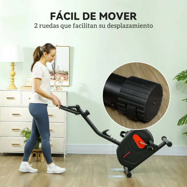 Bicicleta Estática con Resistencia Magnética Ajustable Sensor Pantalla LCD y Asiento Regulable 88x50,5x131,5 cm Negro - Imagen 6
