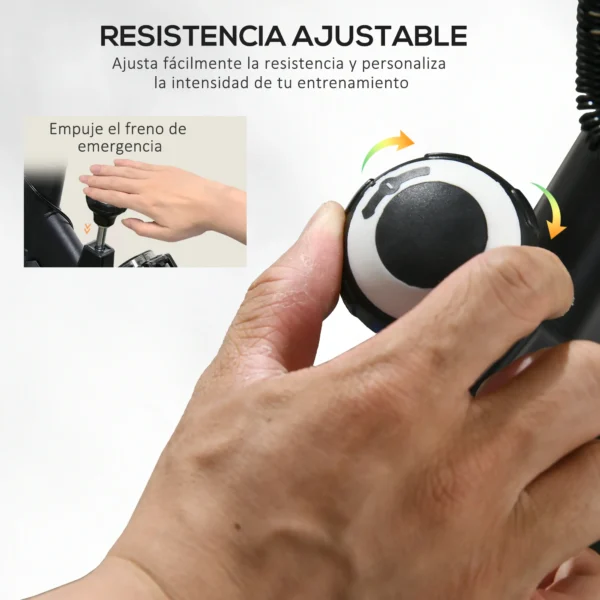 Bici Estática con Resistencia Regulable Volante de Inercia 8 kg Pantalla LCD Manillar y Asiento Ajustable Azul - Imagen 7