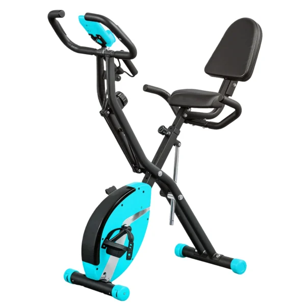 Bicicleta Estática Plegable Silenciosa con Resistencia Magnética Monitor LCD y Bandas para Brazos 43x97x109 cm Verde/NEGRO - Imagen 2