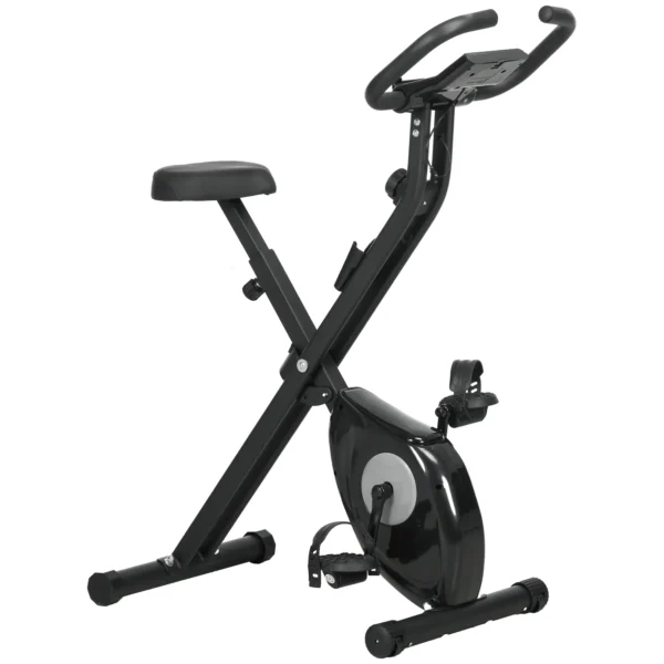 Bicicleta Estática Plegable con 8 Niveles de Resistencia Magnética Pantalla LCD y Asiento Regulable 43x85x109cm Negro - Imagen 2