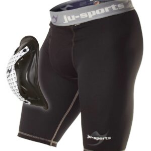 SHORT NEGRO DE COMPRESIÓN CON COQUILLA JUSPORTS