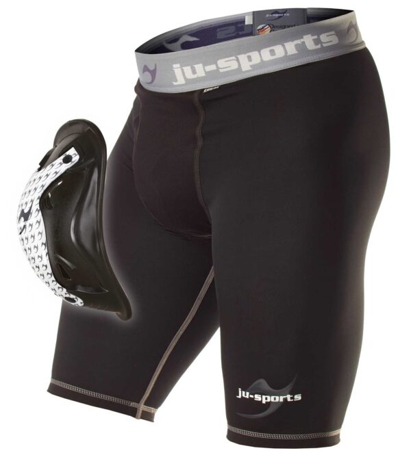 SHORT NEGRO DE COMPRESIÓN CON COQUILLA JUSPORTS