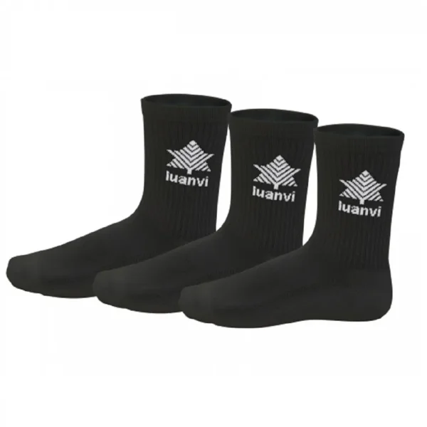 Calcetines Luanvi 1/2 Caña - Pack 3 Blanco/NEGRO