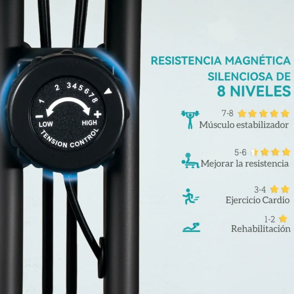 Bicicleta Estática Plegable Silenciosa con Resistencia Magnética Monitor LCD y Bandas para Brazos 43x97x109 cm Verde/NEGRO - Imagen 8