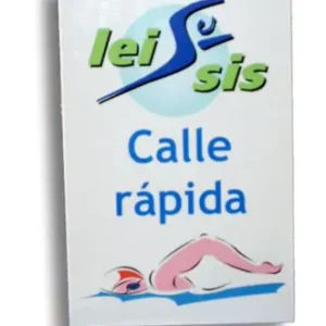 SEÑALIZADOR DE CALLE 50X30X0,5 CM. PERSONALIZABLE. PISCINAS