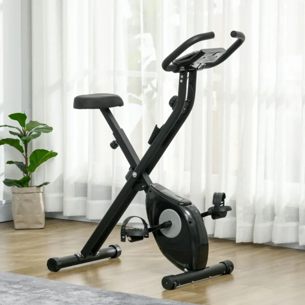 Bicicleta Estática Plegable con 8 Niveles de Resistencia Magnética Pantalla LCD y Asiento Regulable 43x85x109cm Negro - Imagen 11