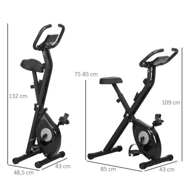 Bicicleta Estática Plegable con 8 Niveles de Resistencia Magnética Pantalla LCD y Asiento Regulable 43x85x109cm Negro - Imagen 10