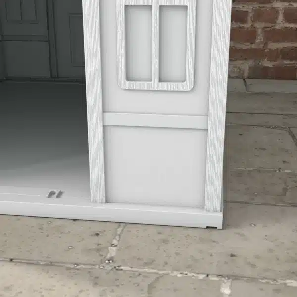 Casa para Perros Medianos 75x88x82 cm con Techo Ondulado Base Elevada y Suelo Desmontable Gris - Imagen 3