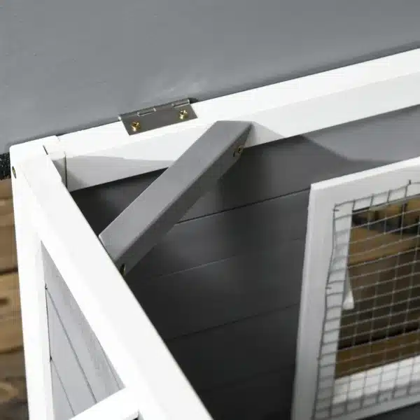 Caseta de Madera para Perros Casita para Mascotas con Techo Asfáltico y Base Extraíble 97x72x65 cm Gris - Imagen 5