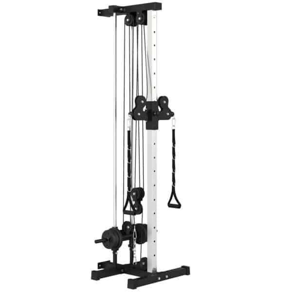 Máquina Polea Alta y Baja de Pared de Doble Polea Ajustable en 15 Posiciones Multifunción Lat Pulldown para Gimnasio - Imagen 11