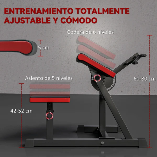 Máquina de Bíceps y Tríceps 2 en 1 Banco de Curl Predicador con Asiento y Apoyo de Codo Ajustables para Gimnasio Casa - Imagen 8