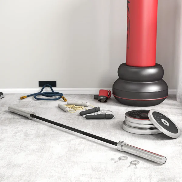 Barra de Pesas de Acero 180 cm Ø50 mm con 2 Presillas Carga 200 kg para los Discos de Ø5 cm Entrenamiento en Casa Negro - Imagen 11