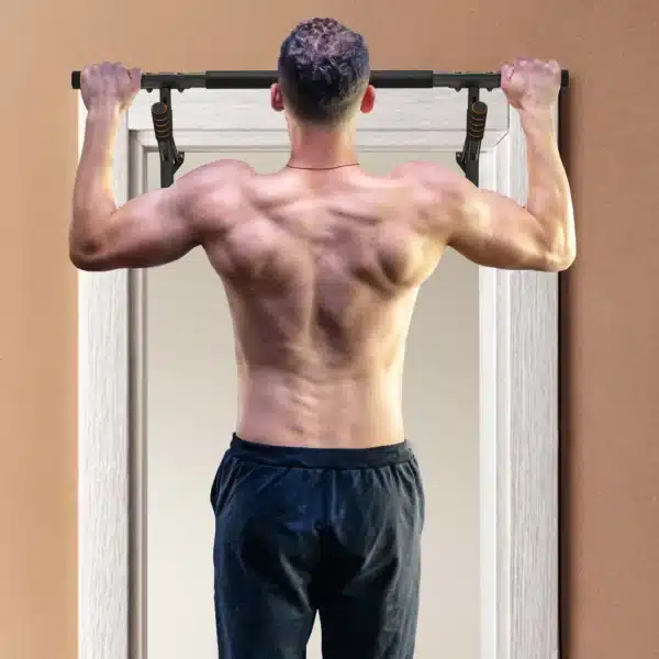 Barra de Dominadas de Pared con Bandas de Resistencia Carga 150 kg para Ejercicio y Entrenamiento Negro y Naranja - Imagen 11