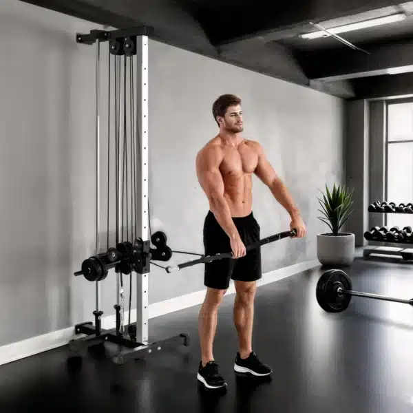 Máquina Polea Alta y Baja de Pared de Doble Polea Ajustable en 15 Posiciones Multifunción Lat Pulldown para Gimnasio - Imagen 4