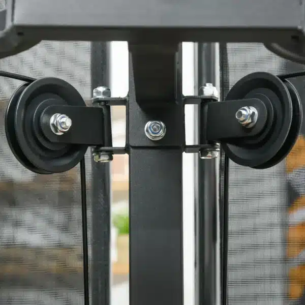 Multiestación de Musculación con Placas de Peso de 45 kg Carga Max. 110 kg para Entrenamiento 225x175x200 cm Negro - Imagen 4