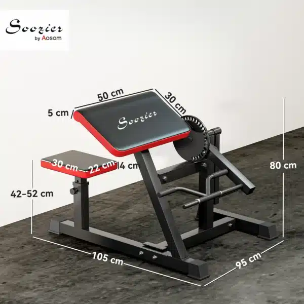 Máquina de Bíceps y Tríceps 2 en 1 Banco de Curl Predicador con Asiento y Apoyo de Codo Ajustables para Gimnasio Casa - Imagen 10