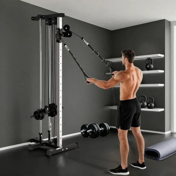 Máquina Polea Alta y Baja de Pared de Doble Polea Ajustable en 15 Posiciones Multifunción Lat Pulldown para Gimnasio - Imagen 5