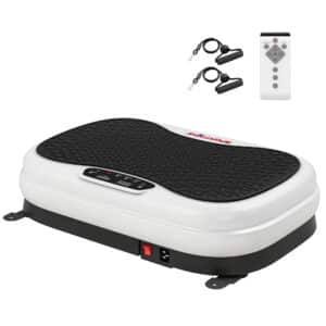 Plataforma Vibratoria con 50 Velocidades 3 Programas Pantalla LED Mando a Distancia Bandas Elásticas Ejercicio en Casa
