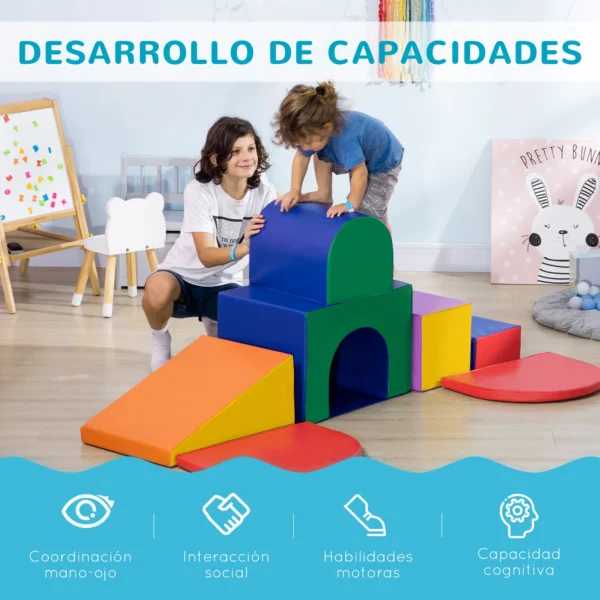 Juego de 7 Bloques de Espuma para Niños Bloques de Construcción Figuras de Construcción para Escalar y Gatear Multicolor - Imagen 8