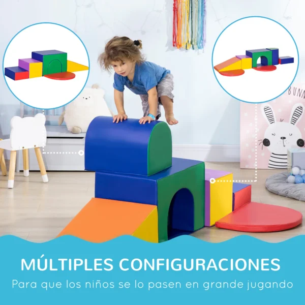 Juego de 7 Bloques de Espuma para Niños Bloques de Construcción Figuras de Construcción para Escalar y Gatear Multicolor - Imagen 7