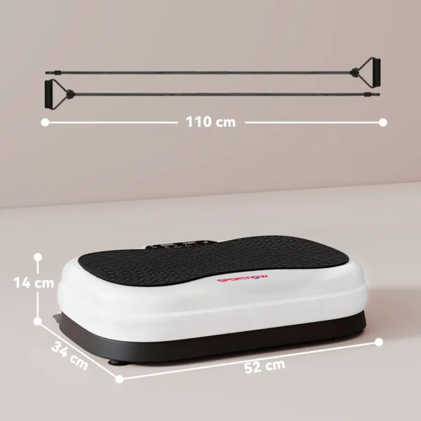 Plataforma Vibratoria con 50 Velocidades 3 Programas Pantalla LED Mando a Distancia Bandas Elásticas Ejercicio en Casa - Imagen 10