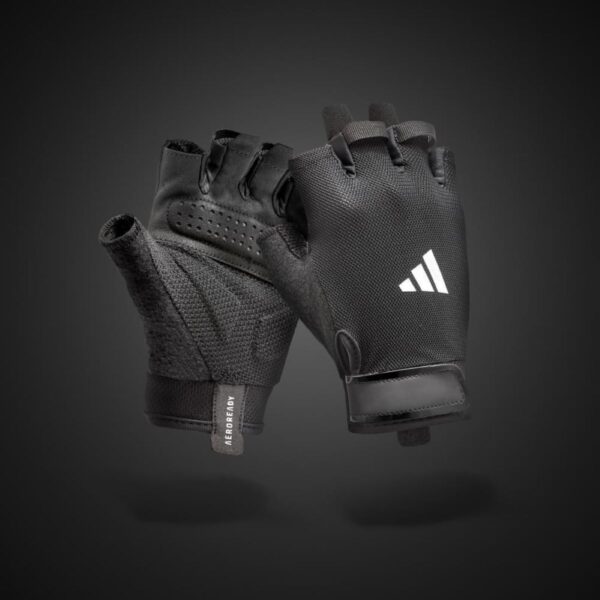 ADIDAS GUANTES DE ENTRENAMIENTO ESSENTIAL BCK/WHT BLANCO HALTEROFILIA FITNESS - Imagen 2