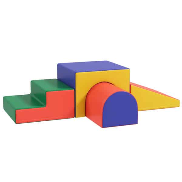 Juego de 4 Bloques Psicomotricidad para Niños de 1-3 Años Tapizado en PU 150x50x39 cm Multicolor - Imagen 13