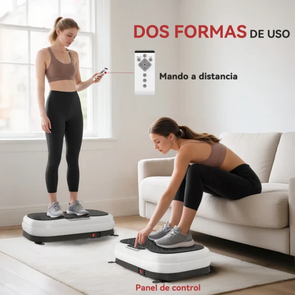 Plataforma Vibratoria con 50 Velocidades 3 Programas Pantalla LED Mando a Distancia Bandas Elásticas Ejercicio en Casa - Imagen 8