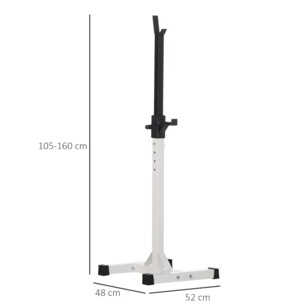Soporte para Pesas Estante Soporte Barra Pesas Ajustable para Ejercicios Sentadillas en Hogar y Oficina Carga 150 kg de Acero Altura Regulable de 121-171 cm Negro y Rojo - Imagen 18