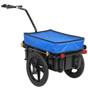 Remolque de Bicicleta 40 kg Cubierta de Tela Oxford con Reflectores y Marco de Acero 144x59x80 cm Azul