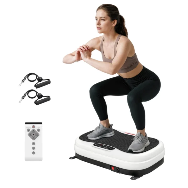 Plataforma Vibratoria con 50 Velocidades 3 Programas Pantalla LED Mando a Distancia Bandas Elásticas Ejercicio en Casa - Imagen 3