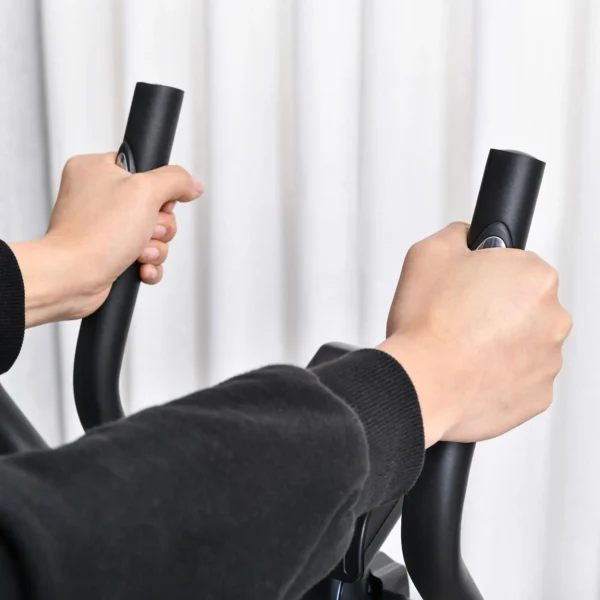 Bicicleta Elíptica con Resistencia Magnética Ajustable de 8 Niveles Bicicleta de Fitness con Sillín Regulable Pantalla LCD Pulsómetro y Soporte para Móvil para Casa Gimnasia 103x62x151 cm Negro - Imagen 5
