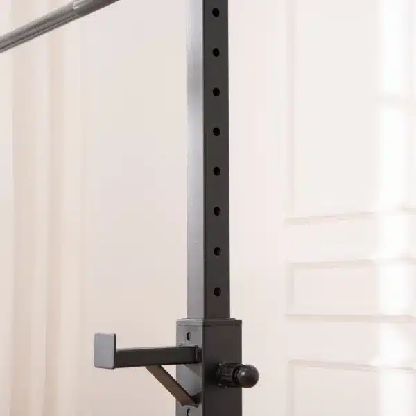 Soporte para Pesas Estante Soporte Barra Pesas Ajustable para Ejercicios Sentadillas en Hogar y Oficina Carga 150 kg de Acero Altura Regulable de 121-171 cm Negro y Rojo - Imagen 12
