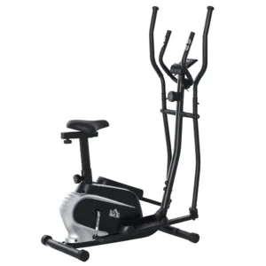 Bicicleta Elíptica con Resistencia Magnética Ajustable de 8 Niveles Bicicleta de Fitness con Sillín Regulable Pantalla LCD Pulsómetro y Soporte para Móvil para Casa Gimnasia 103x62x151 cm Negro