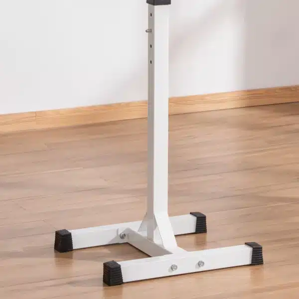 Soporte para Pesas Estante Soporte Barra Pesas Ajustable para Ejercicios Sentadillas en Hogar y Oficina Carga 150 kg de Acero Altura Regulable de 121-171 cm Negro y Rojo - Imagen 14