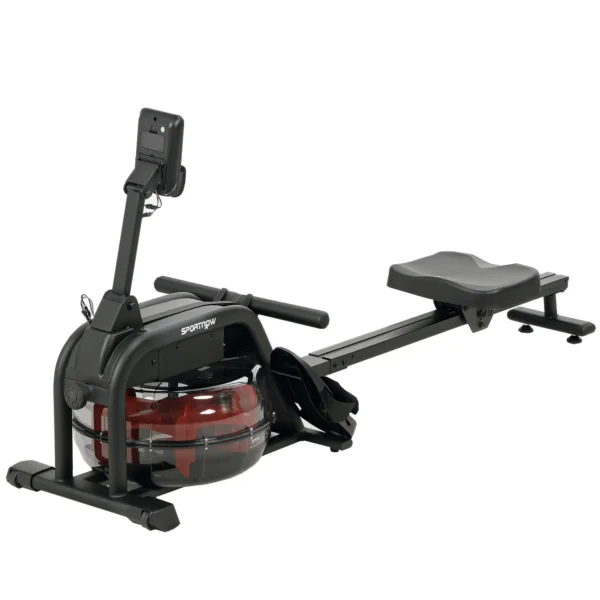 Remo de agua, remo para musculación en casa depósito ajustable 6-11L pantalla LCD soporte para tablet 170x46x77cm negro - Imagen 2