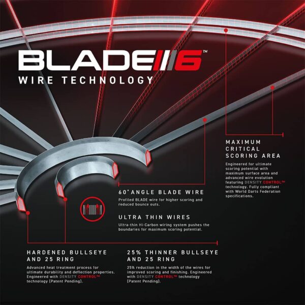 Diana Winmau Blade 6 Triple Core Dartboard 3032.DARDOS PUNTA DE ACERO - Imagen 5