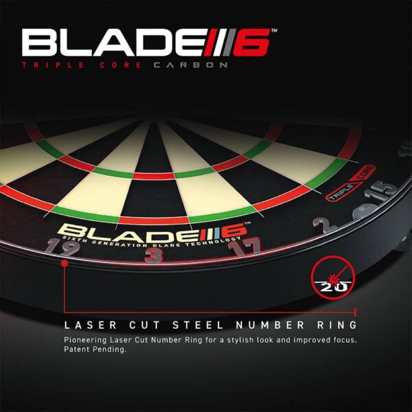 Diana Winmau Blade 6 Triple Core Dartboard 3032.DARDOS PUNTA DE ACERO - Imagen 4