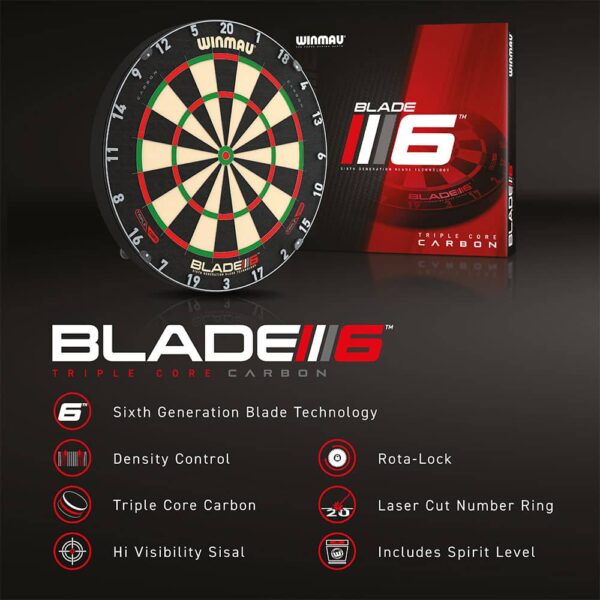 Diana Winmau Blade 6 Triple Core Dartboard 3032.DARDOS PUNTA DE ACERO - Imagen 2